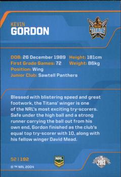 2013 ESP Traders #52 Kevin Gordon Back